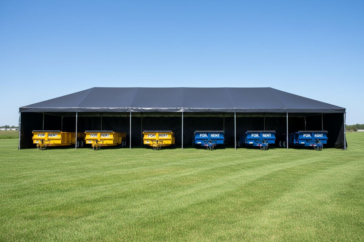 put a black tent over the trailers